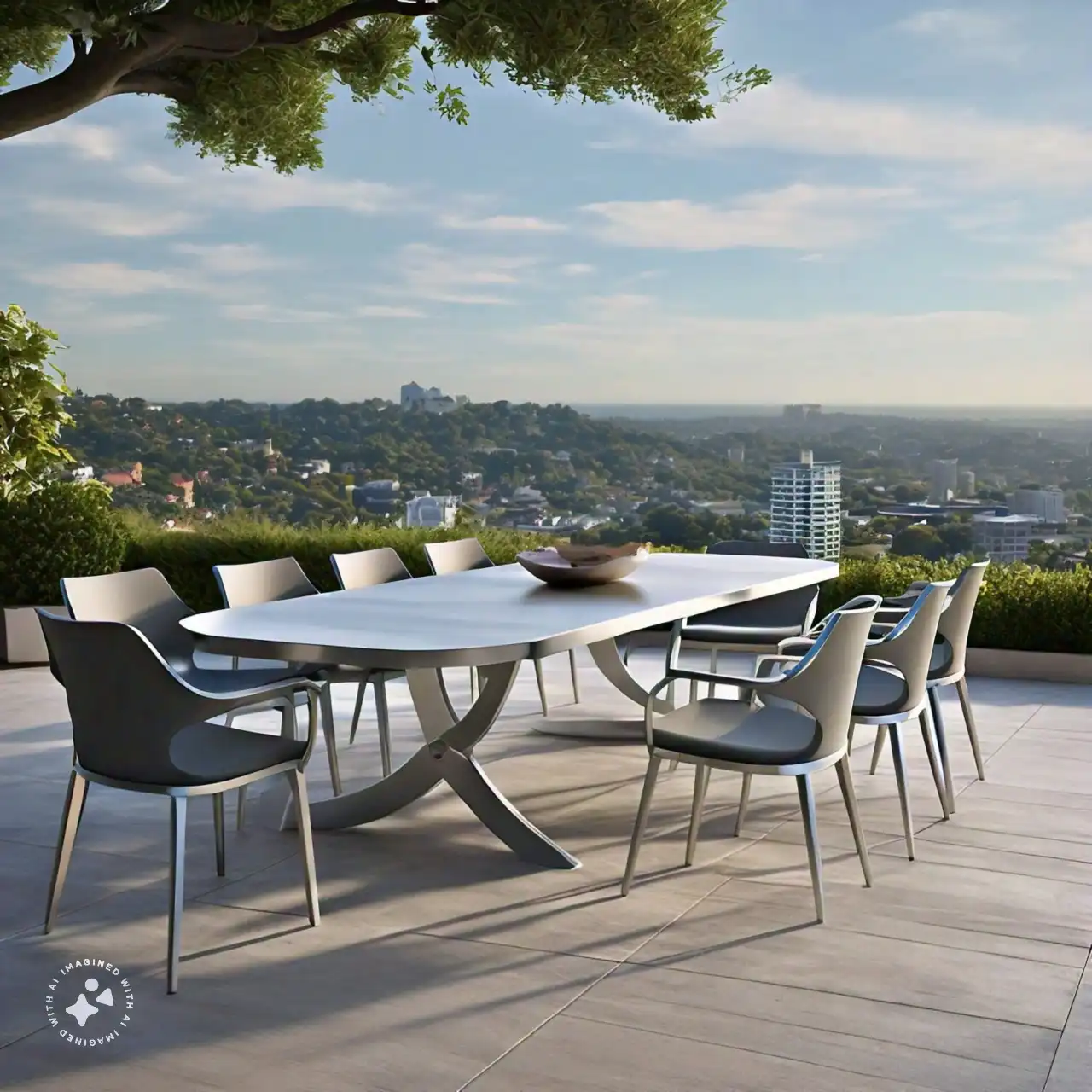 Aluminum outdoor dining table