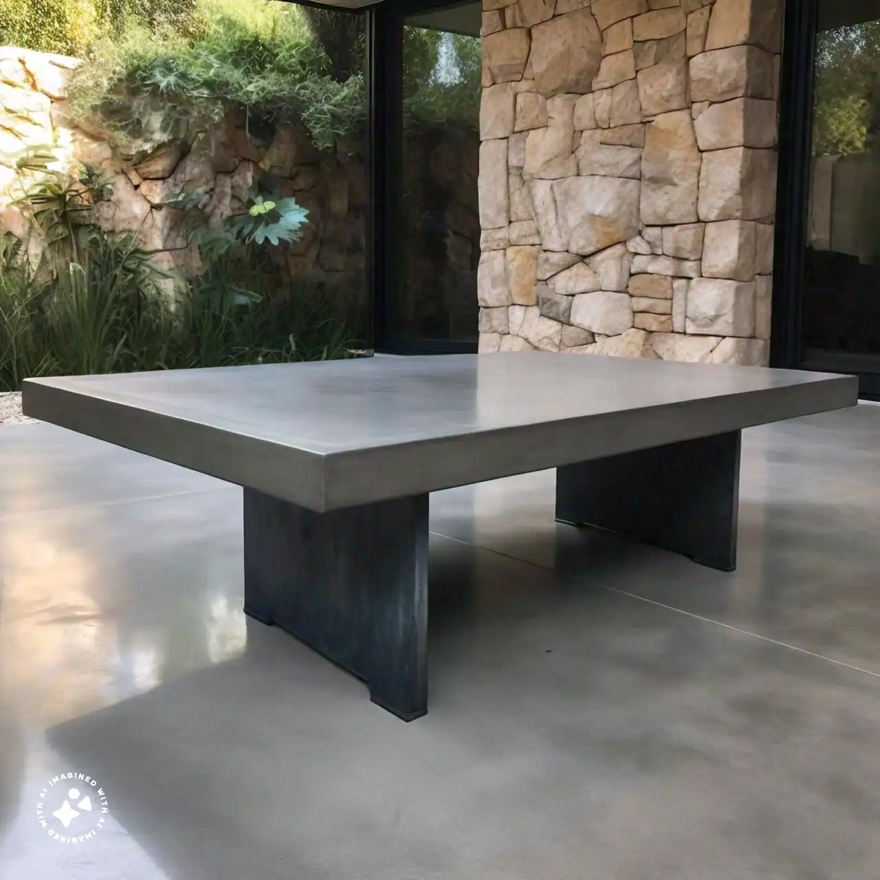 Concrete outdoor coffee table