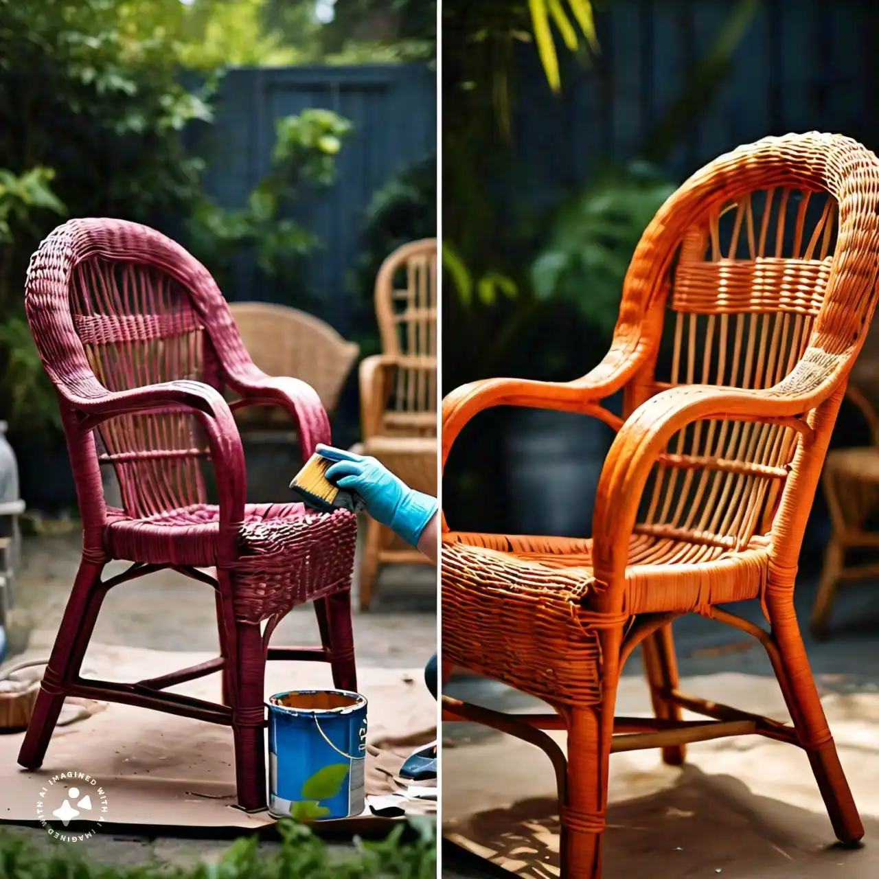 Painting a wicker chair