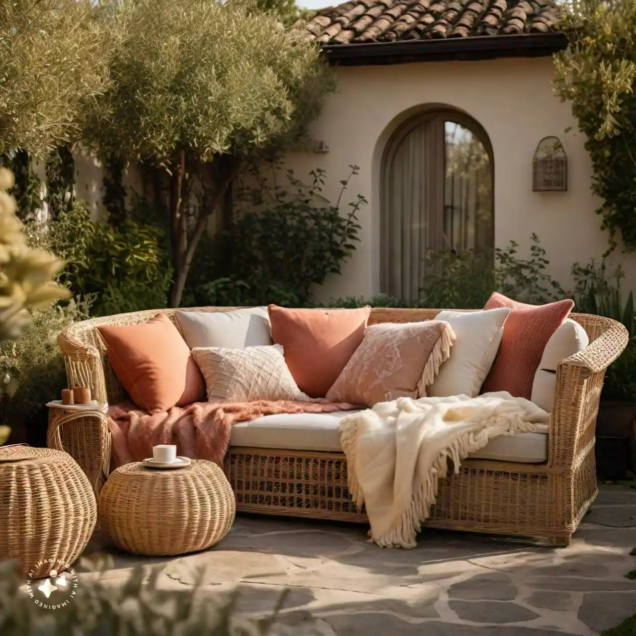 Wicker outdoor sofa set